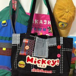 Handmade Denim Tote Bag - Versatile Large-Capacity Single-Shoulder Design for Women - Perfect for Students and Commuters
