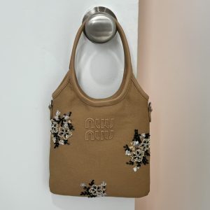 Handmade Floral Embroidery Sequin Crossbody Tote Bag - Stylish Mini Tote for Women, Perfect for Daily Matching and Y2K Fashion