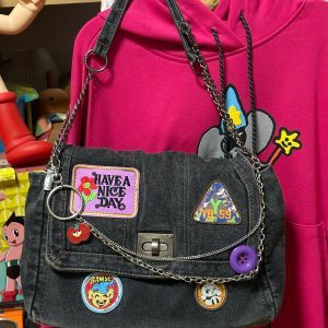 Handmade Large Capacity Denim Crossbody Bag - Retro Y2K Spicy Girl Design, Versatile Remake Fashion Accessory