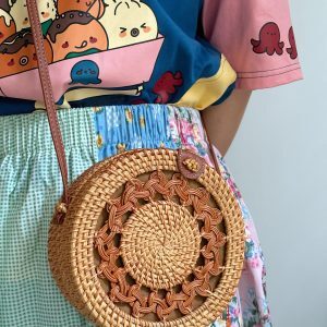 Handmade Rattan Woven Crossbody Bag - Stylish Summer Straw Shoulder Bag for Women - Beach Ready Tote