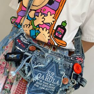 Handmade Retro Shoulder Crossbody Bag - Cute Quirky Women's Handbag in Spicy Girl Style, Y2K Underarm Bag