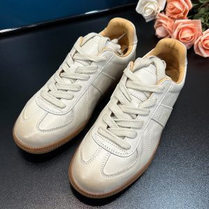 Handmade Vintage Distressed Genuine Leather Lace-Up Casual Sneakers for Women - Spring 2024 Flat Versatile Shoes