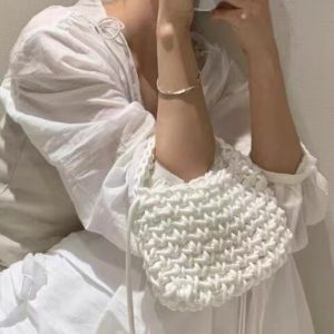 Handmade Woven Tote Bag - 2025 Fashionable Versatile Commuter Shoulder Bag for Women - Chic Niche Design