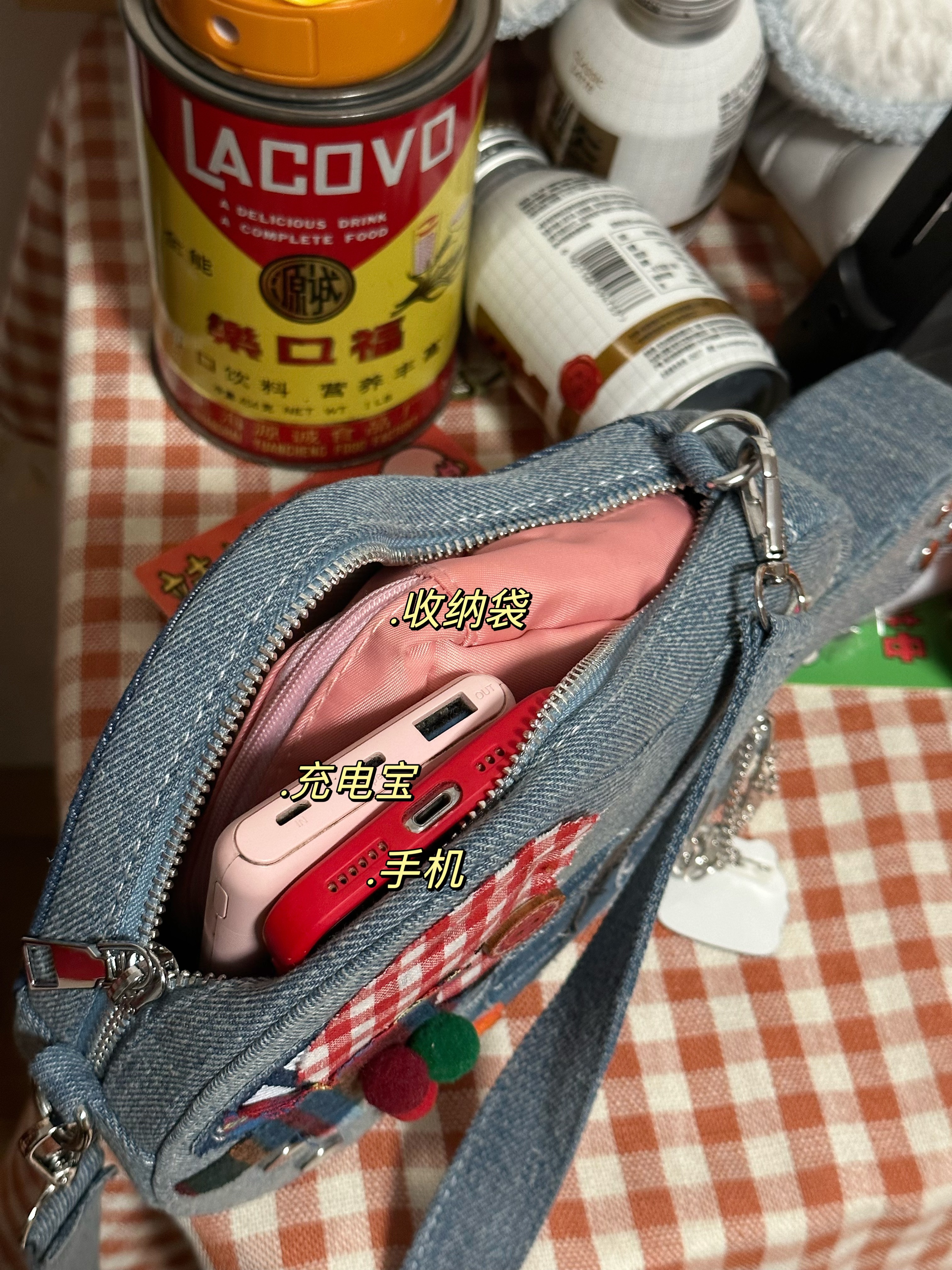 Handmade Y2K Retro Denim Shoulder Crossbody Bag - Versatile Small Bag for Students & Guitar Enthusiasts