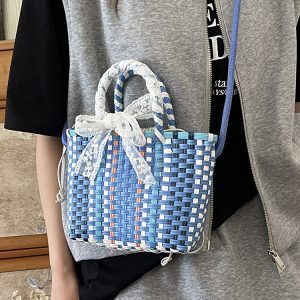 Handwoven Women's Shoulder Tote Bag - 2025 New Style Seaside Vacation Beach Vegetable Basket Handbag