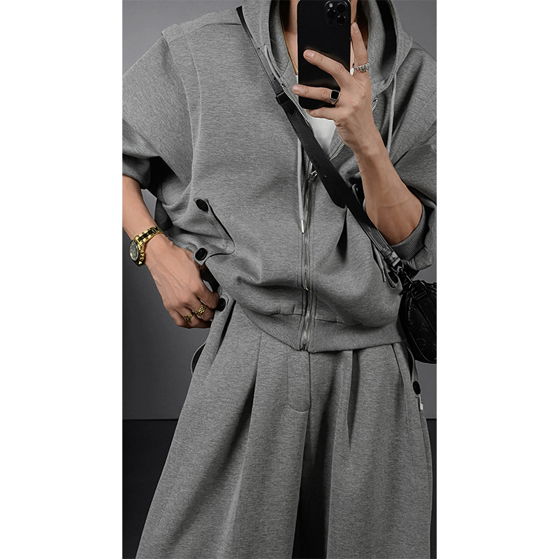 Heavyweight Casual Hoodie Jacket and Long Pants Sports Suit for Men - 2024 Autumn Collection