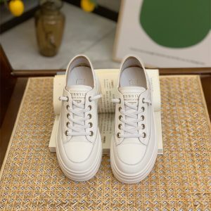 Height-Increasing White Sneakers for Women - Genuine Leather, Breathable Thick-Soled Casual Board Shoes, 6CM Platform for Petite Style