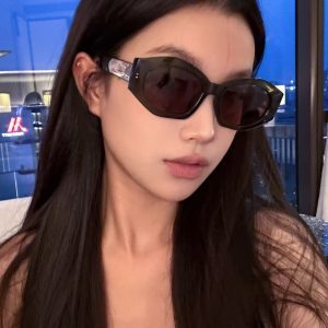 High-End American Retro Sunglasses for Women, Polarized Lenses, Slim Fit, Flattering for Round Faces, Trendy European Style