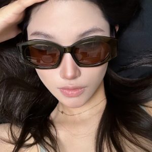 High-End American Retro Sunglasses for Women, Polarized Lenses, Slim Fit, Flattering for Round Faces, Trendy European Style