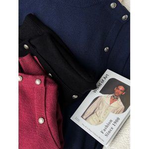 High-End Button Design Half Turtleneck Sweater - Versatile Solid Color Knitted Top for Autumn and Winter Fashion