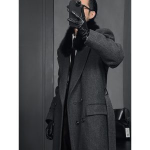 High-End Dragon Dadao Detachable Fur Collar Down Coat with White Duck Down Lining - Long Winter Coat for Sophisticated Style