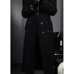 High-End Dragon Dadao Detachable Fur Collar Down Coat with White Duck Down Lining - Long Winter Coat for Sophisticated Style