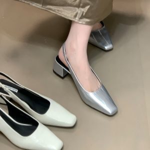 High-End French-Style Backless Open-Toe High Heels Sandals for Women - Elegant Shallow Mouth Commuting Footwear, Versatile Fashion