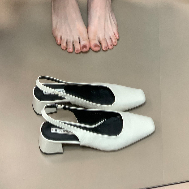 High-End French-Style Backless Open-Toe High Heels Sandals for Women - Elegant Shallow Mouth Commuting Footwear, Versatile Fashion