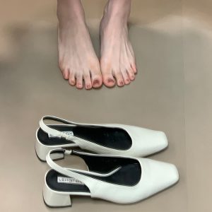 High-End French-Style Backless Open-Toe High Heels Sandals for Women - Elegant Shallow Mouth Commuting Footwear, Versatile Fashion