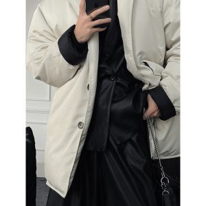 High-End Minimalist Loose Silhouette Down Jacket - Versatile Casual Warm White Duck Down Coat for Winter Fashion