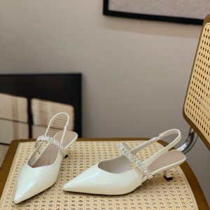 High-End Patent Leather Sandals for Women - Versatile Breathable Pointed Toe Stiletto Heels - French Style Summer 2025