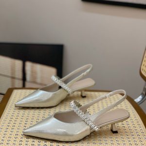 High-End Patent Leather Sandals for Women - Versatile Breathable Pointed Toe Stiletto Heels - French Style Summer 2025