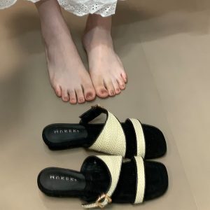 High-End Retro One-Strap Woven Sandals for Women - 2025 Summer Wedge Heels Perfect for Skirts, Y2K Style