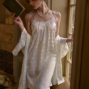 High-End Velvet Long Winter Robe for Women - Sexy Lace Design, Versatile Morning Bathrobe for 2025