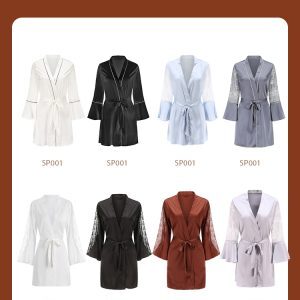 High-End Velvet Long Winter Robe for Women - Sexy Lace Design, Versatile Morning Bathrobe for 2025