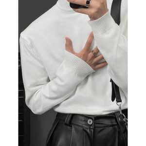High Neck Knit Sweater for Women - Versatile Long Sleeve Base Layer - Warm Autumn Winter Fashion, Casual Ins Style