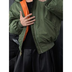 High Street Hooded Fur Collar Pilot Jacket for Winter | Thick Warm Cotton Coat | 2024 American Style