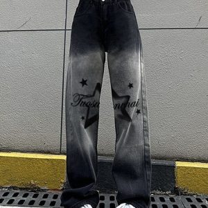 High Street Women's High-Waisted Slim-Fit Wide-Leg Jeans - Trendy Casual American Style Loose Fit Pants