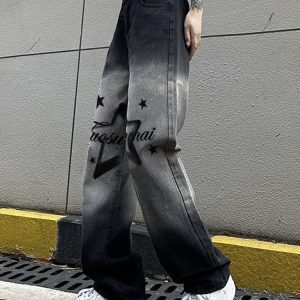 High Street Women's High-Waisted Slim-Fit Wide-Leg Jeans - Trendy Casual American Style Loose Fit Pants