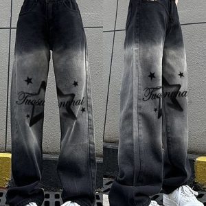 High Street Women's High-Waisted Slim-Fit Wide-Leg Jeans - Trendy Casual American Style Loose Fit Pants