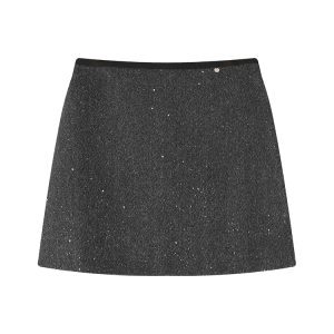 High-Waisted A-Line Skirt for Women, Solid Color, Versatile Slim-Fit, Autumn Winter 2024, Korean Style, Bodycon Short Skirt