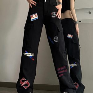 High-Waisted American-Style Workwear Jeans for Women, Casual Slimming Loose Straight-Leg Wide-Leg Pants, Versatile Everyday Fashion