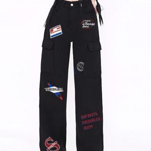 High-Waisted American-Style Workwear Jeans for Women, Slimming Loose Straight-Leg Casual Wide-Leg Pants, Versatile Fashion Essential