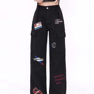 High-Waisted American-Style Workwear Jeans for Women, Slimming Loose Straight-Leg Casual Wide-Leg Pants, Versatile Fashion Essential