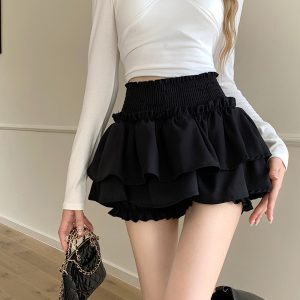 High-Waisted Ballet Style Half-Length Jazz Dance Skirt for Women, Sweet & Spicy Cake-Like Puffed Design, Perfect for Dance and Performance