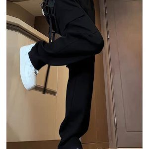 High-Waisted Black Denim Jeans for Women, American-Style Workwear, Slimming Loose Straight-Leg Wide-Leg Casual Pants