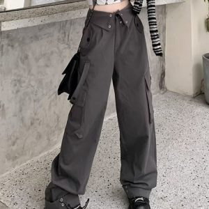 High-Waisted Cargo Pants for Women - Stylish Multi-Pocket Straight-Leg Dance Trousers for Jazz and Casual Wear