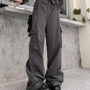 High-Waisted Cargo Pants for Women - Stylish Multi-Pocket Straight-Leg Dance Trousers for Jazz and Casual Wear