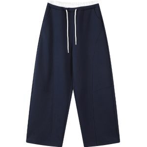 High-Waisted Draped Wide-Leg Casual Pants for Women - Spring Korean Style Loose Versatile Elastic Waist Floor-Length Trousers