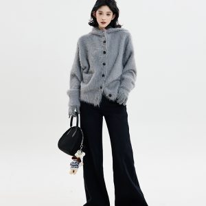 High-Waisted Flared Wide-Leg Jeans for Women - Thickened Loose Fit, Versatile Korean Style, Floor-Length for Autumn & Winter