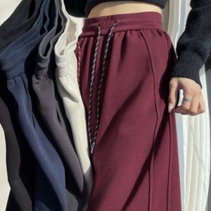 High-Waisted Fleece Wide-Leg Jazz Pants for Women - Hip-Hop Street Dance Banana Trousers, American Style Sportswear