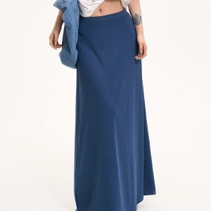 High-Waisted Loose A-Line Long Skirt for Women - Summer Korean Style Versatile Slim Fit Half Skirt