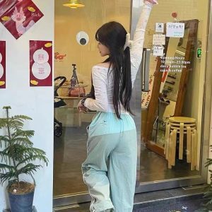 High-Waisted Loose Jazz Dance Pants for Women, Floor-Length Draped Wide-Leg Hip Hop Casual Trousers, European American Street Style