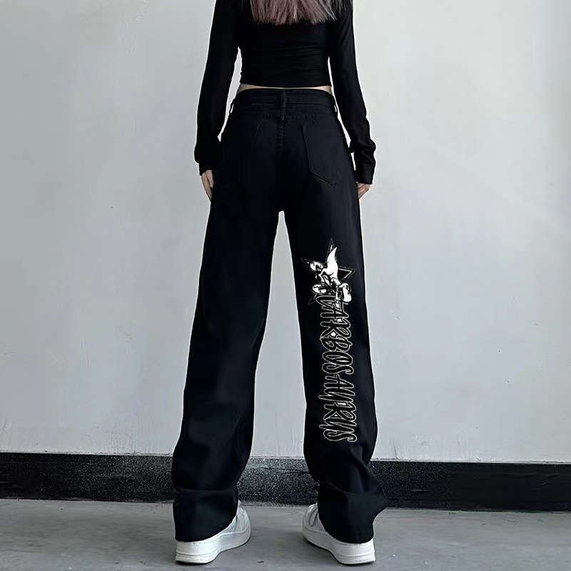 High-Waisted Loose Straight Wide-Leg Jeans for Women - Trendy American Street Style, Versatile & Slimming Casual Pants
