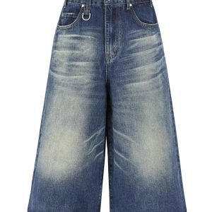 High-Waisted Loose Wide-Leg Denim Shorts for Women - Retro Summer Style, Versatile Slimming Mid-Length Design