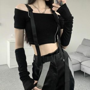 High-Waisted Reflective Cargo Pants for Women - Hip-Hop Street Style Functional Casual Pants for Jazz Dancing and Streetwear