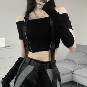 High-Waisted Reflective Cargo Pants for Women - Hip-Hop Street Style Functional Casual Pants for Jazz Dancing and Streetwear