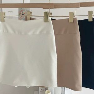 High-Waisted Split Bodycon Skirt for Women - Slimming, Tight-Fitting Summer Style, Perfect for Petite Figures, Anti-Exposure Design