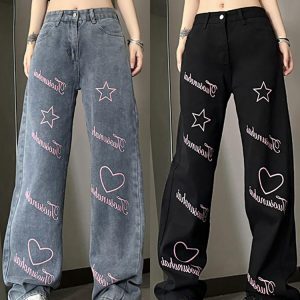 High-Waisted Wide-Leg Jeans for Women – Trendy American Street Style, Casual Slimming Loose Fit, Versatile Fashion Essential