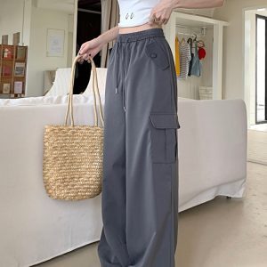 High-Waisted Wide-Leg Jogger Pants for Petite Women - American Style Spicy Girl Jazz Dance Outfit